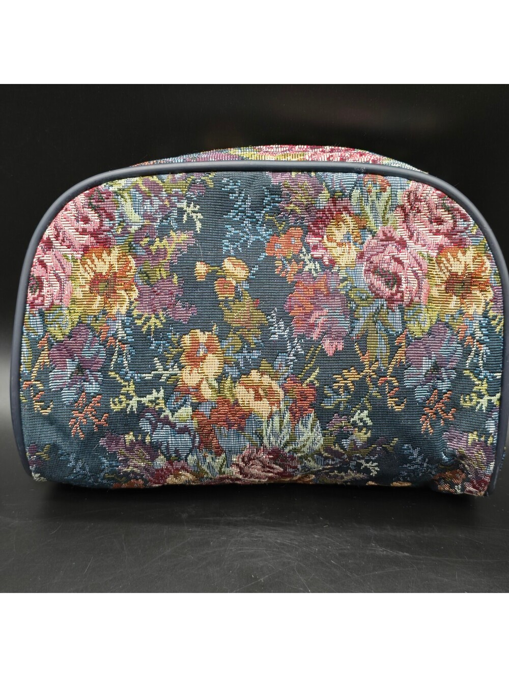Vintage Jaguar Floral Tapestry Cosmetic Bag JCPenney Makeup Pouch RN 93877 Vtg